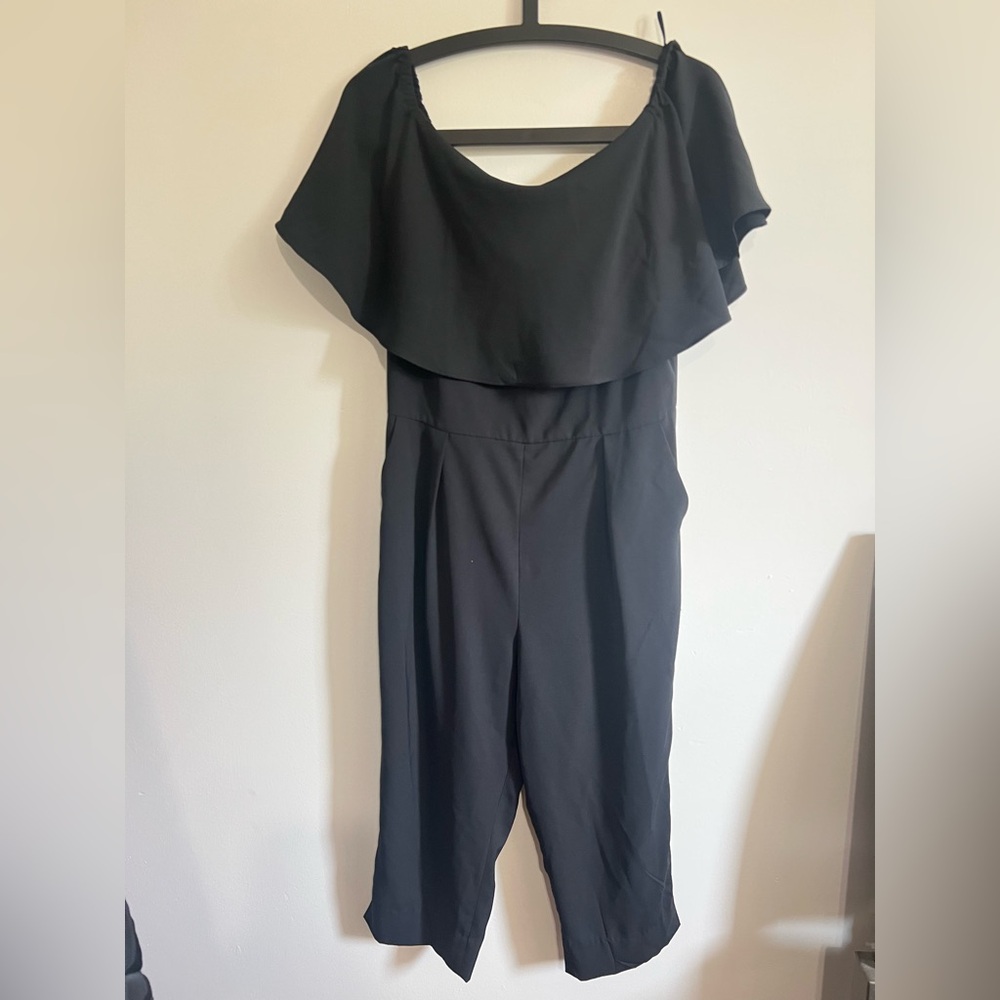 Alton Gray Black Flutter Sleeve Jumpsuit